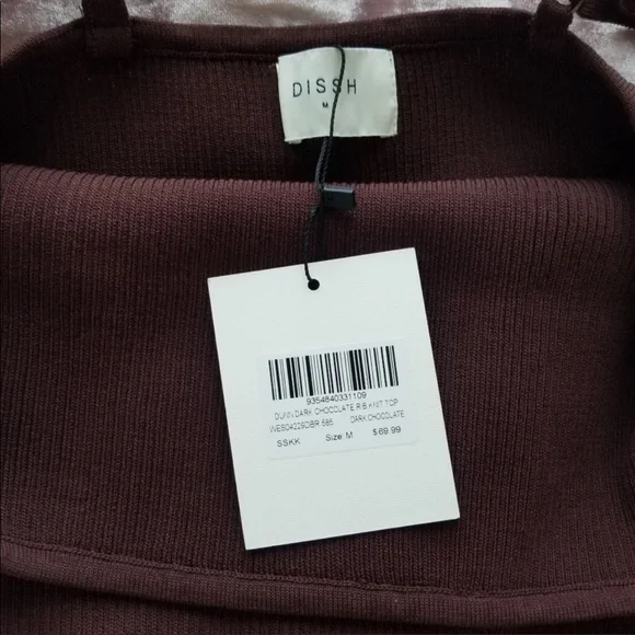 NWT DISSH Dunn Dark Chocolate Rib Knit Camisole Tank Top - Size Medium - Picture 7 of 10